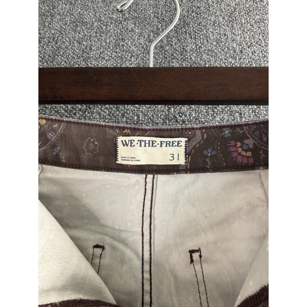 NWT Free People Just Float On Super Flare Stretch Pink Paisley Jeans Bell Bottom - Picture 5 of 10